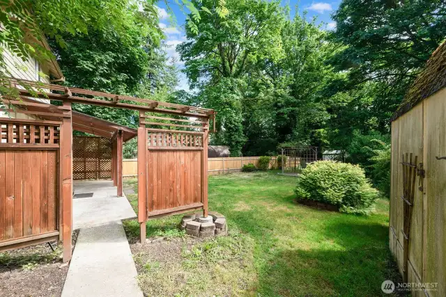 Entry into backyard and patio.