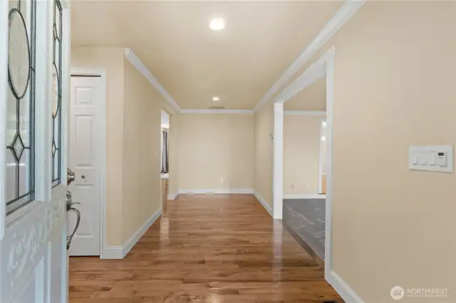 Enter to gleaming hardwoods!