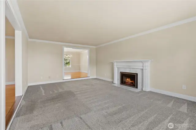 Gorgeous formal living room with a gas fireplace