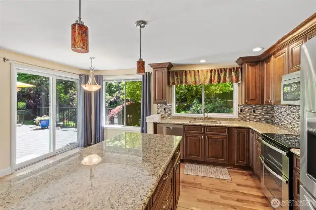 From the island to the eating nook!  Bring the indoor living and outdoor living in