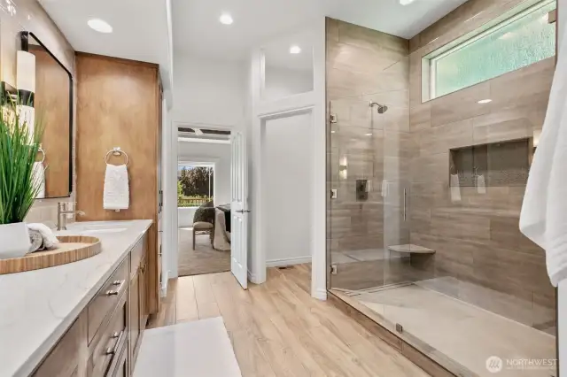 A large, stunning and inviting shower is all yours.