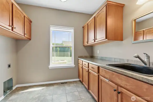 Ample storage in the utility room!