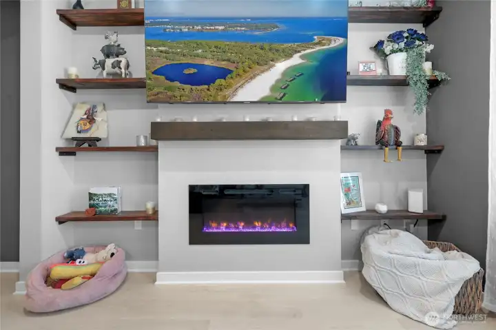 Cozy fireplace adds warmth & character