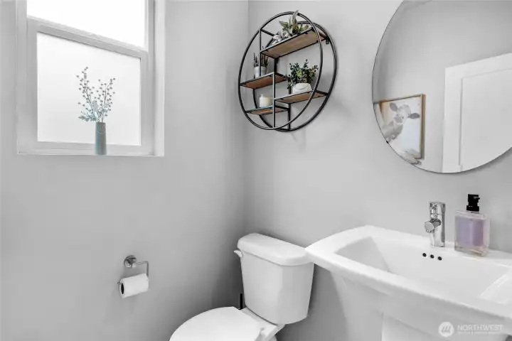 Main floor guest bathroom for visitors.