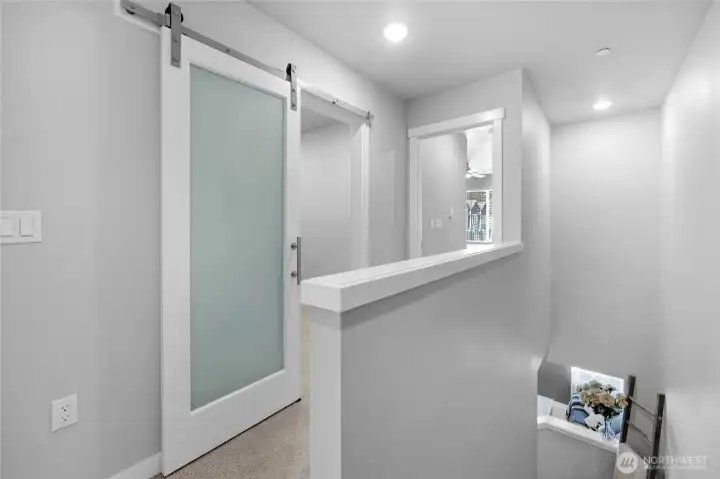 Upstairs landing leading to bedrooms & office.