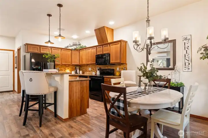 Eating bar or social space with open kitchen.