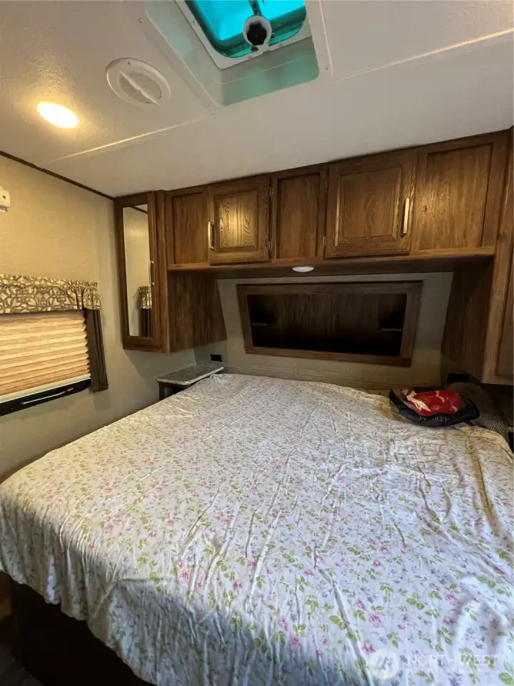 Bed in the trailer.