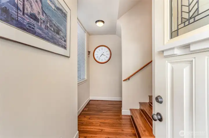 Landing space as you enter your new home! Upstairs lead to the main living area.