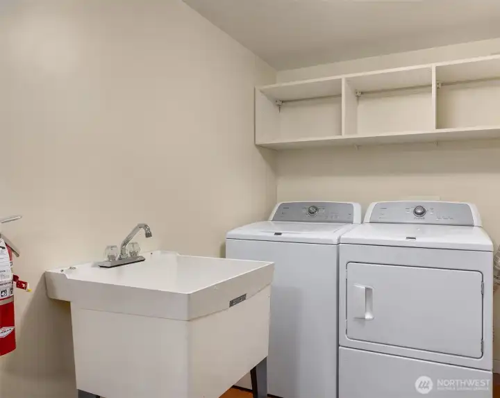 Private laundry & storage room for Unit A