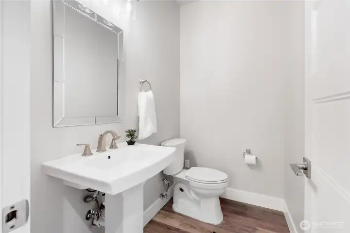 Downstairs powder room.