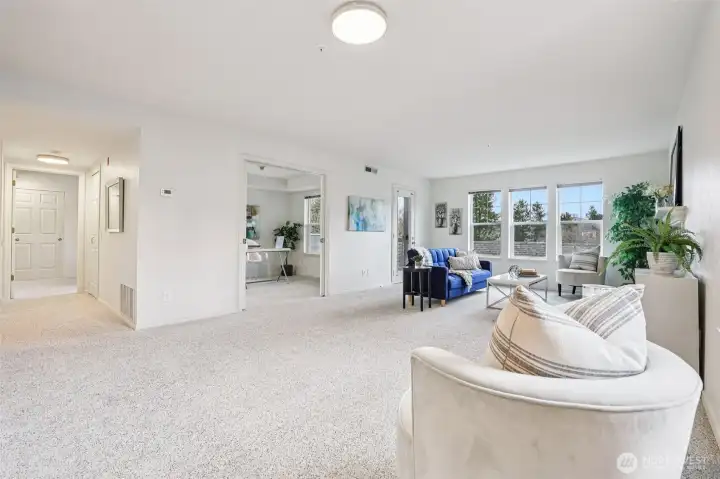 very large area for bringing in your personal furniture to create different sitting spaces