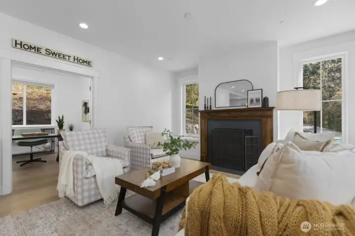 Wood stove is tied into the HVAC system keeping the home warm all winter long.