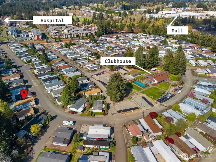 Close to clubhouse, Hospital, shopping and multiple grocery stores to choose from.