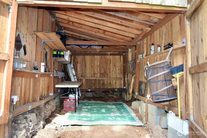 The shed is great for storage until you have created your home.