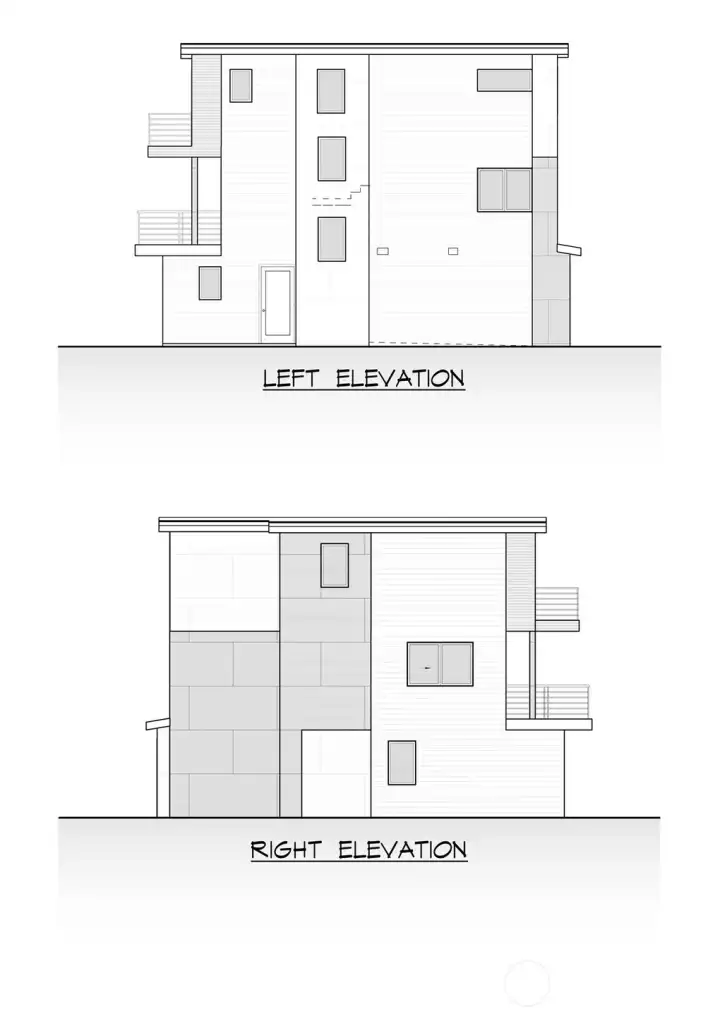 Architectural side elevations
