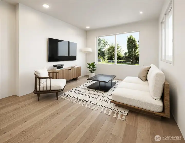 Artistic rendering of future living room