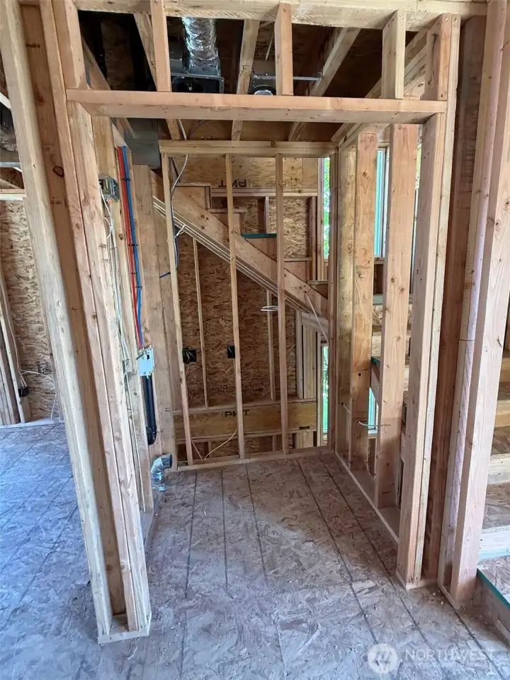 Laundry closet (will accommodate full-size machines, stacked)