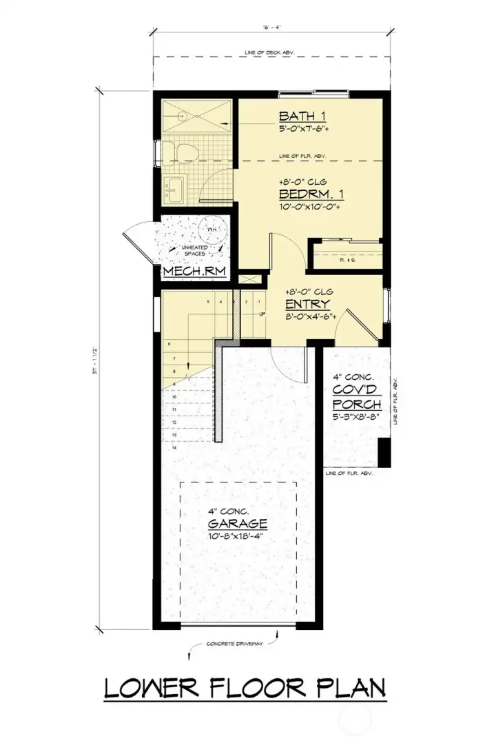 floorplan of level 1 (garage & bedroom 3)