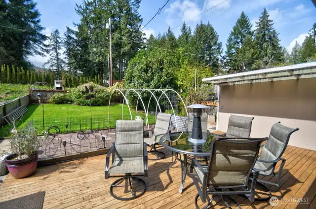 Garden space and open area at front of home and enjoy the occassional elk.