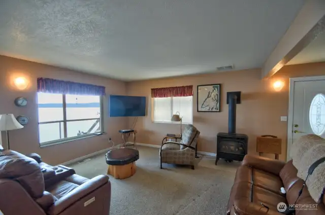 Cozy family room with great views