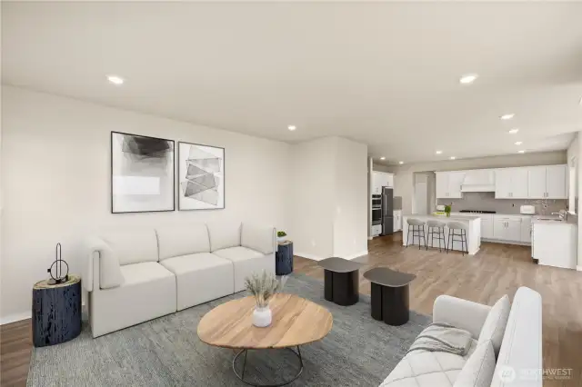 A great gathering space for family, friends, groups large and small.                                           virtually staged