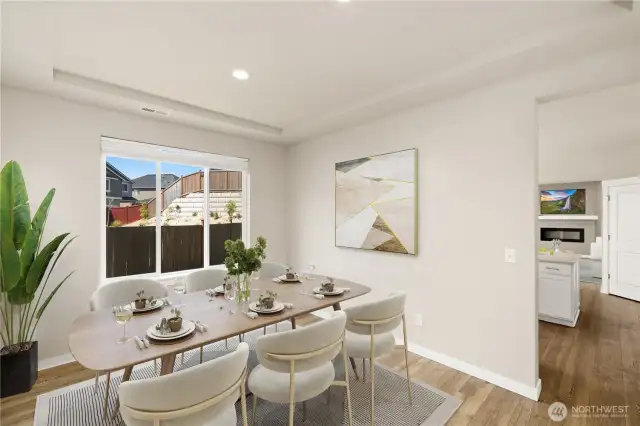 For more formal meals is the separate dining room, just off the living room, adjacent to the kitchen.                                                                                                                                                                  virtually staged