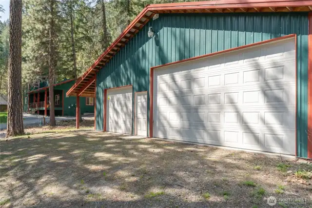 Large Shop and room for everything.  Stay warm while working with the wood burning stove.