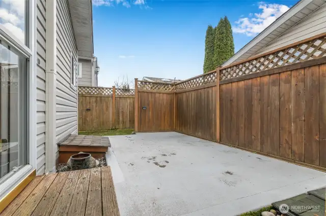 Fenced back area