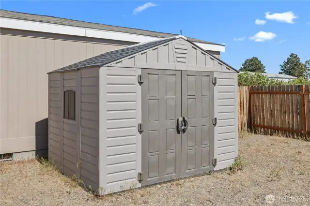 Storage shed.