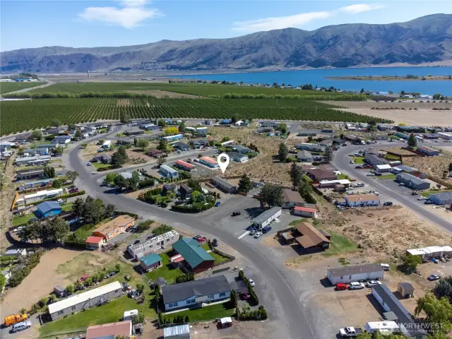 Aerial view of home.
