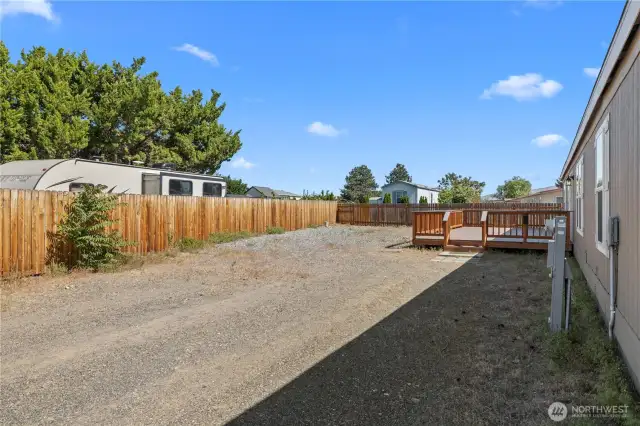 HUGE gravel lot.