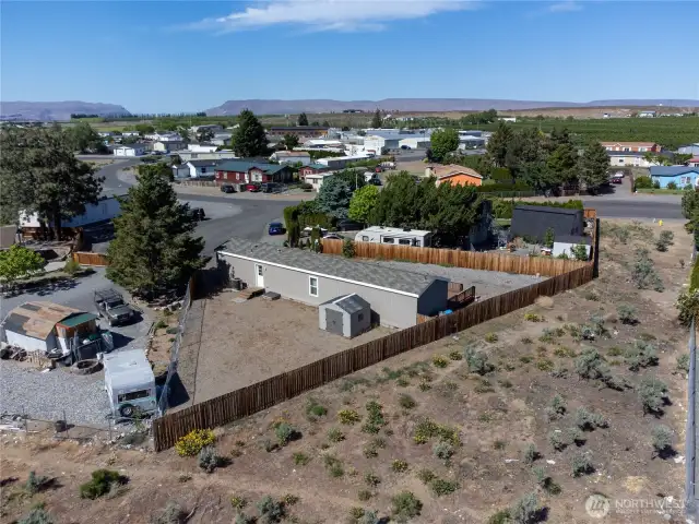 Aerial view from the back side of home.