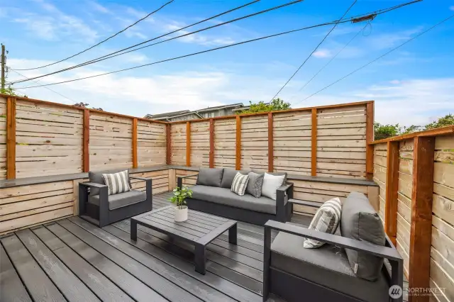 Private deck off primary bedroom