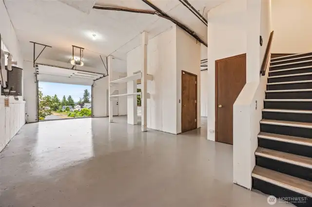 4-car tandem garage with shop area