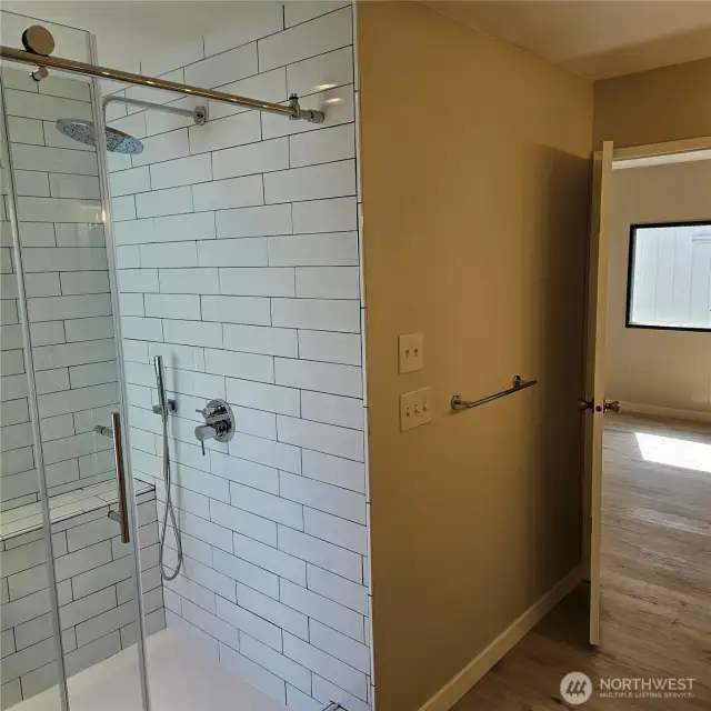 Walking Shower on the South wall of Master Bath