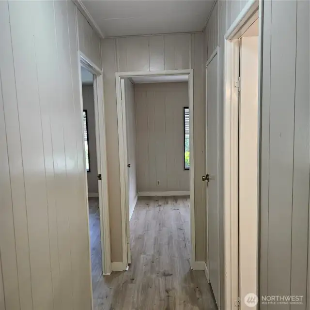 Hallway from Living Room towards second bathroom and other bedrooms