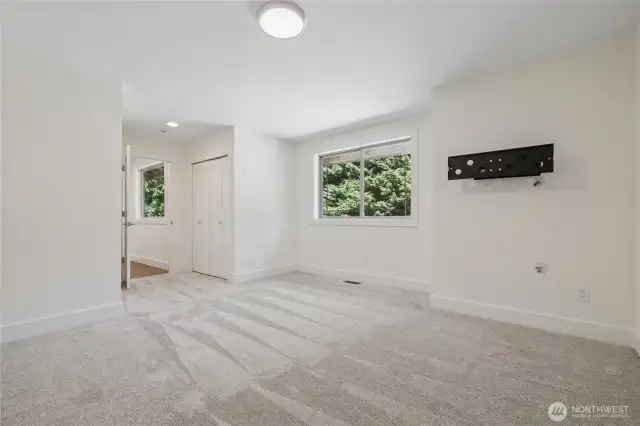 Oversized upper-floor bedroom easily adaptable as a bonus room.