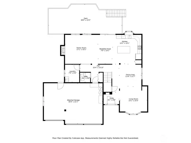 Main level of home. Dimensions are approximate.