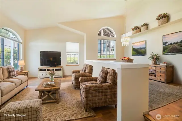 Virtually Staged Living Room & Dining room