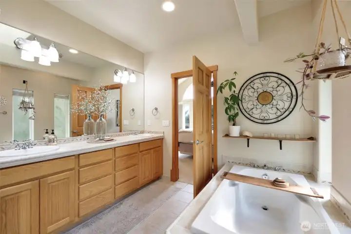 Elegant Owner Suite Spa like Bathroom