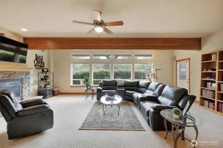 Basement Family Room with Private entrance access from outside.