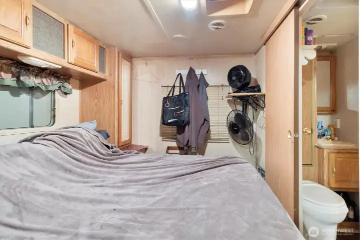 Trailer bedroom.