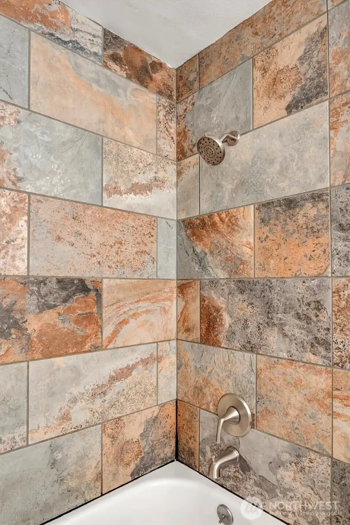 Slate tile shower