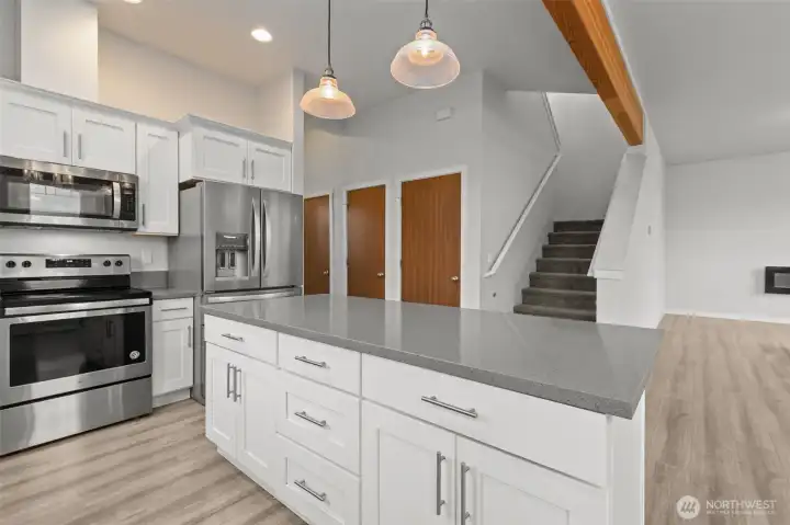 Oversized, massive Kitchen Island with breakfast bar