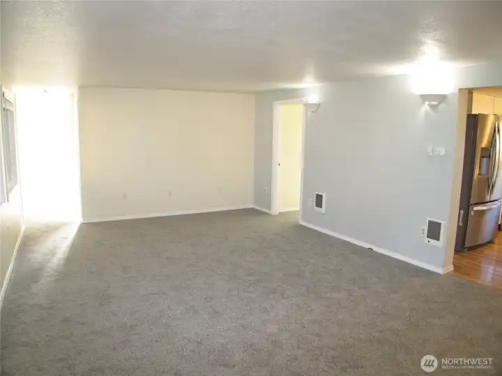 Living room right off the kitchen.