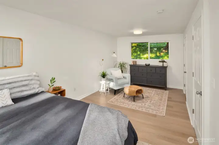 Generous primary with walk in closet