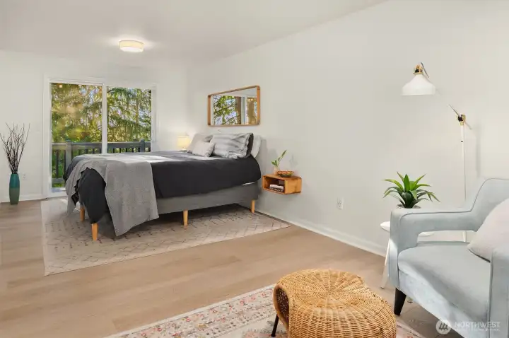 Generous primary with walk in closet