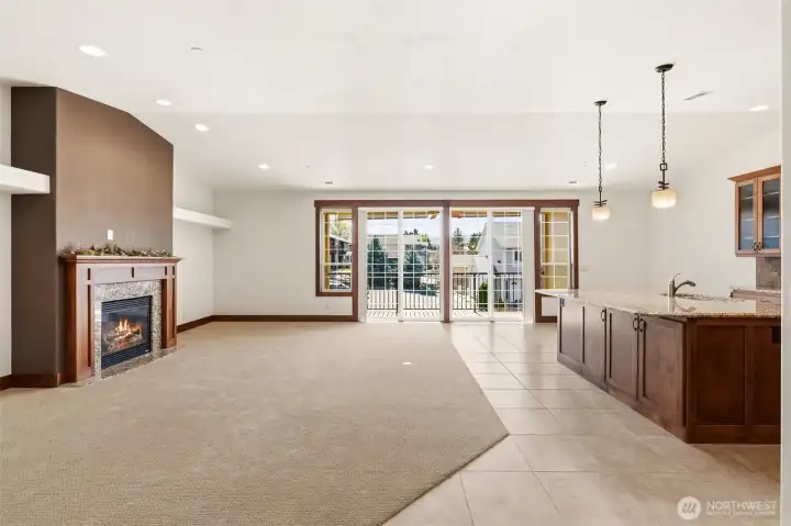 Wall above gas fireplace wired for TV if desired.