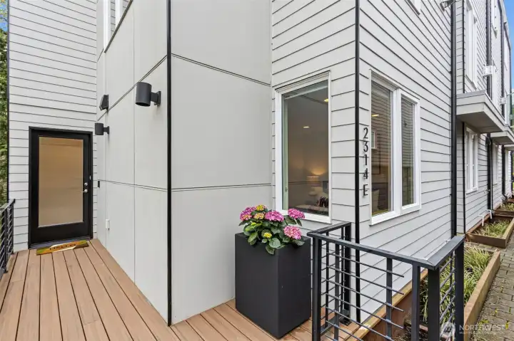 This home is extremely private with its own private deck at the end of the building leading to the front door.