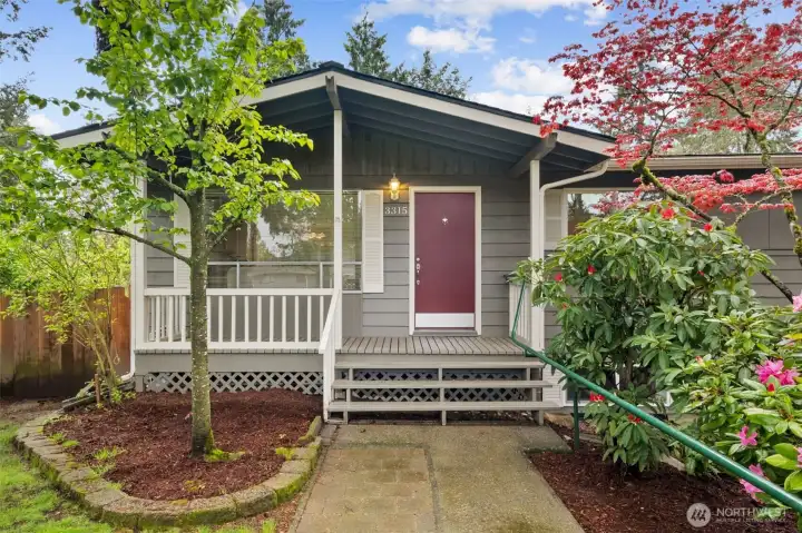 Welcoming covered front porch